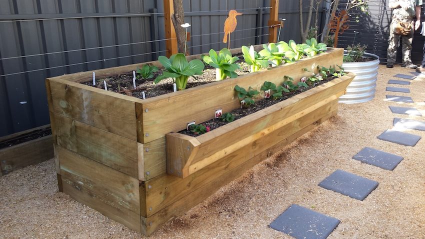 Installation of Royston Park Adelaide raised bed vegetable garden